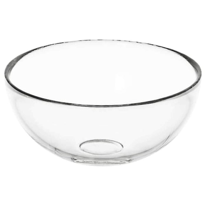IKEA  BLANDA Serving bowl, clear glass 12 cm with OSTBIT Serving tong, bamboo