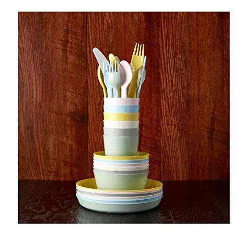 IKEA GULDVÄVARE Bib, dark yellow/white with Bowl mixed colours