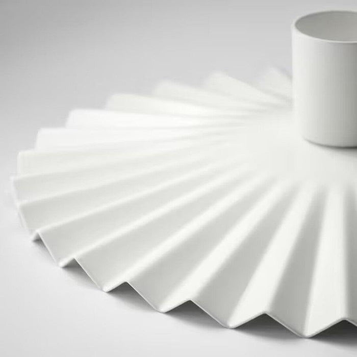 IKEA Candlestick, white, 4 cm with Unscented candle, white, 25 cm