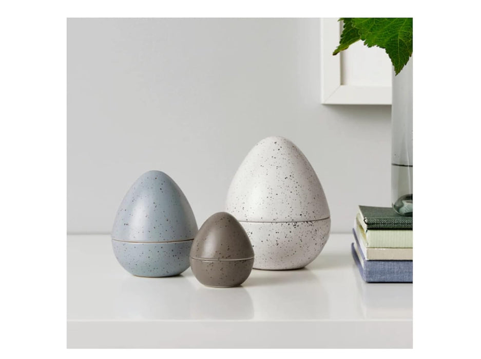 IKEA Decoration set of 3, egg brown/grey/white with  Decoration set of 2, ceramic