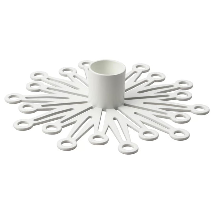 IKEA FRÖJDA Candlestick, white, 3 cm with Unscented candle, red, 25 cm