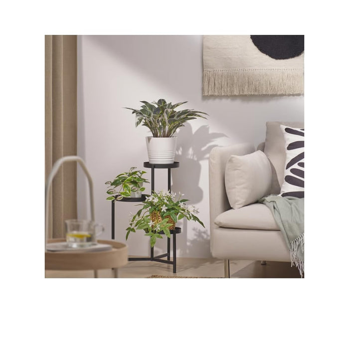 IKEA  Artificial potted plant, in/outdoor calathea, 15 cm (6 ") with Plant pot, in/outdoor grey, 15 cm