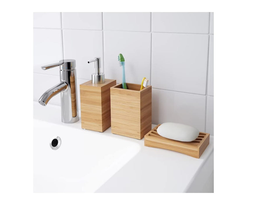 IKEA  DRAGAN Soap dispenser with Soap dish, bamboo