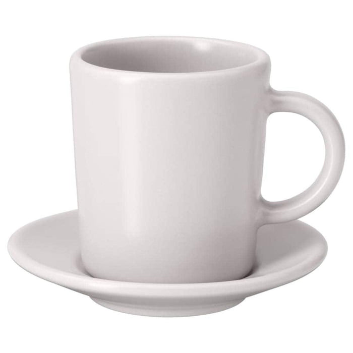 IKEA Dinera cup and saucer, dark grey & beige, 9 cl (3 oz)