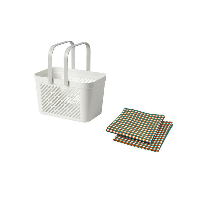 IKEA RÅNEN Basket with Napkins, White, 25x25 cm, 2 Pack