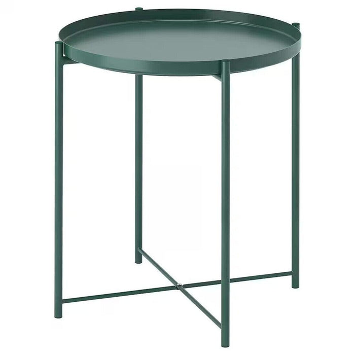IKEA Tray table, dark grey-green, 45x53 cm with Rice bowl, grey-blue, 11 cm & cup and saucer, dark grey, 9 cl