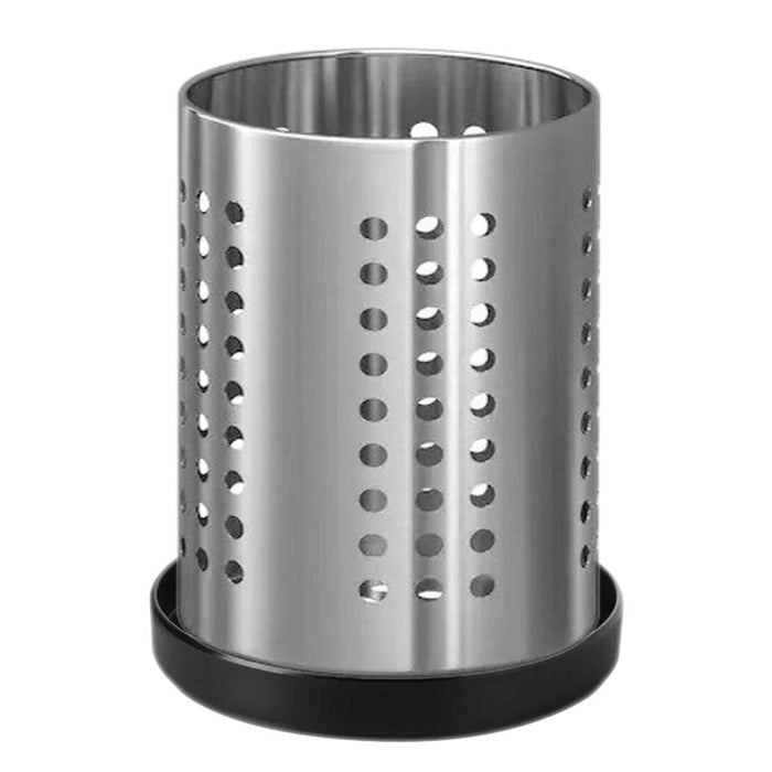 IKEA ORDNING Kitchen utensil rack, stainless steel, 18 cm (7 1/8 ") with EKIPERA Cutlery stand tray, black 80179579 60279037