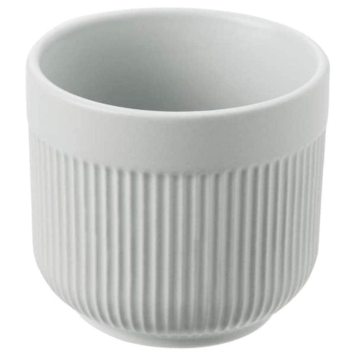 IKEA Artificial potted plant with pot, in/outdoor white/green, 6 cm with GRADVIS Plant pot, grey6 cm