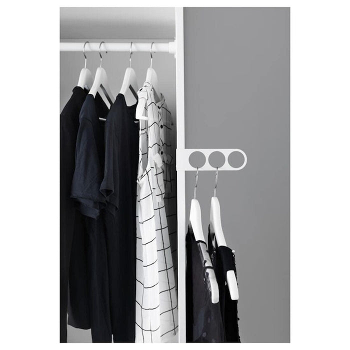 IKEA KOMPLEMENT Valet Hanger, 17x5 cm (6 1/2x2 ") (White) with BUMERANG Skirt hanger, natural.Pack of 2