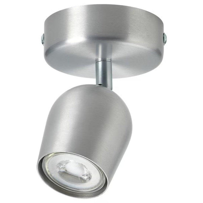 IKEA Ceiling spotlight with 1 spot, white with Ceiling spotlight with 1 spot, aluminium-colour