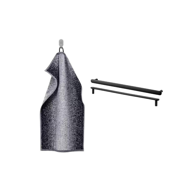 IKEA NYDALA Handle Black 346mm (2 Pack) with NYCKELN Hand Towel 40x70cm