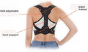 Posture corrector with labeled features on a white background
