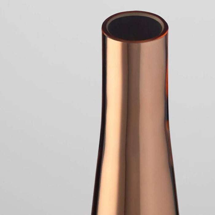 IKEA Vase, copper-colour, 21 cm  WITH Artificial flower, White, 30 cm