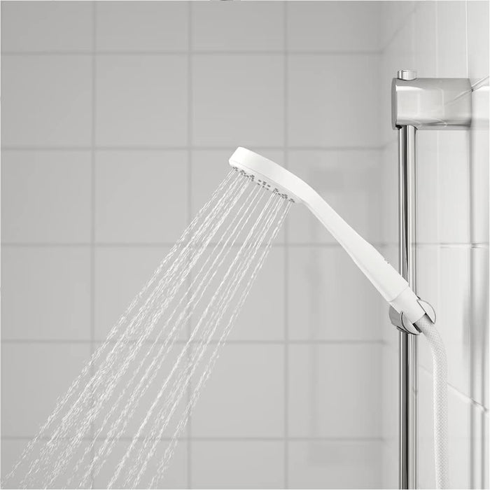 IKEA TISKEN Hand shower park bracket w suc cup, white  with Single-spray handshower, white