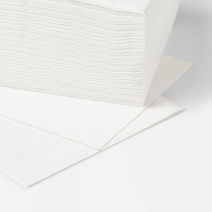 Ikea Kitchen Essentials Set, White Ceramic Bowls (2 Pack), Blue Placemats (2 Pack), White Napkins (100 Pack), Stainless Steel Tongs (1 piece)