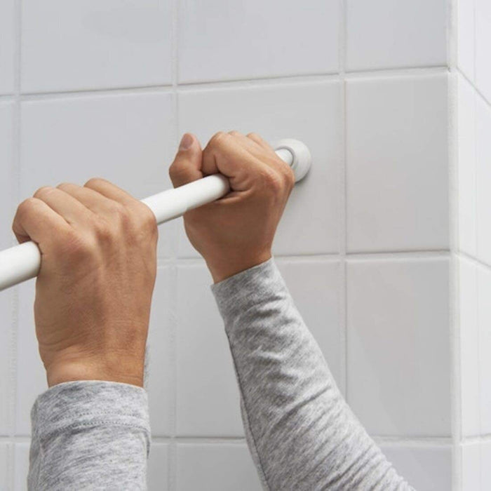 Easy-to-install white shower curtain rod, providing convenience and functionality  70314974