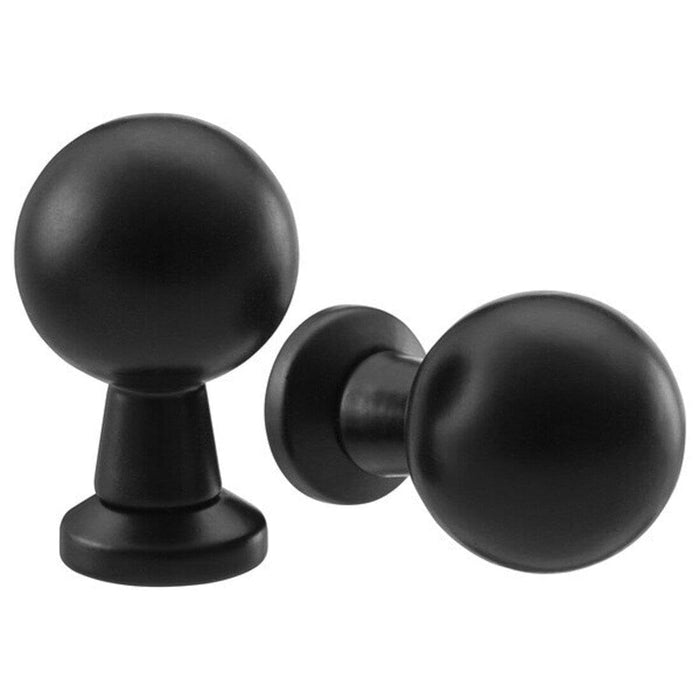 IKEA BAGGANÄS Knob, black, 13 mm (1/2 ") with Knob, black, 20 mm (13/16 ")  and  Handle, black, 143 mm (5 5/8 ")