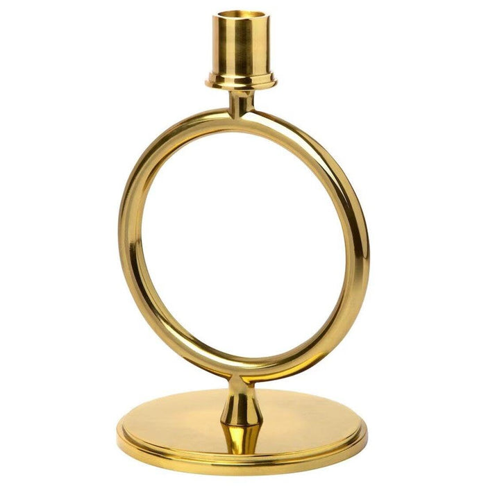 IKEA AROMATISK Candlestick/candle holder, brass-colour, 20 cm with Serving bowl, metal brass-colour, 24x11 cm
