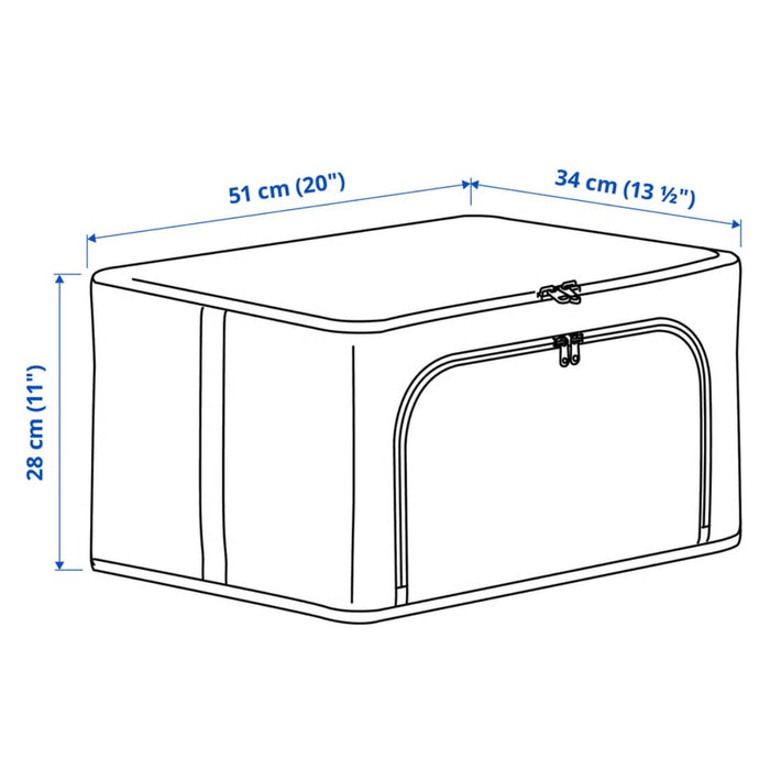 IKEA HEMMAFIXARE Storage case, flower/pale grey-green, 34x51x28 cm (13 ½x20x11) with AROMATISK Hand towel, green, 40x70 cm (16x28)
