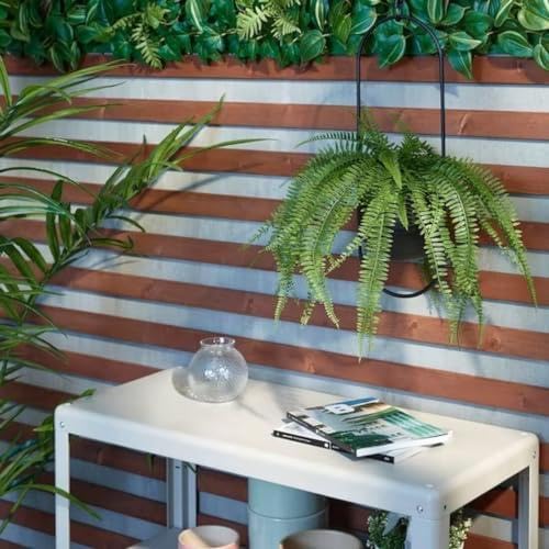 IKEA Artificial potted plant, in/outdoor hanging/fern, 12 cm (4 ¾ ") with  Plant pot, in/outdoor grey, 12 cm