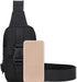 Urban-style black belt bag for men with secure zipper closure and lightweight nylon construction