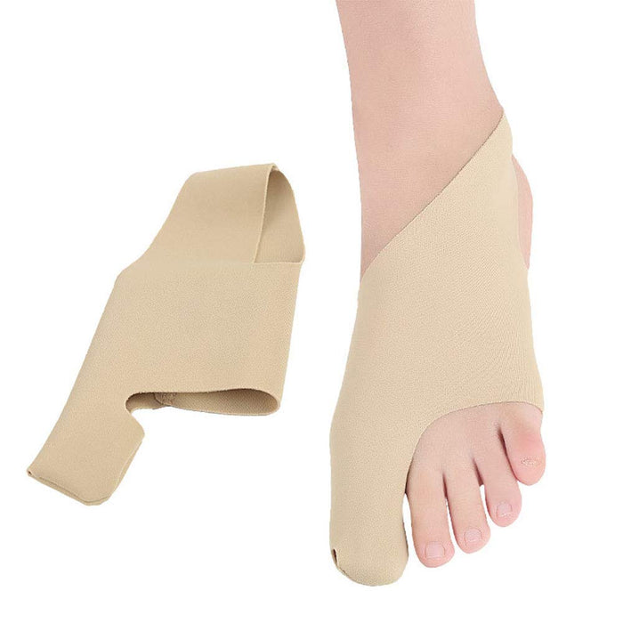 Digital Shoppy Big Foot Toe Valgus Bandage – Orthopedic foot sleeve with toe hole shown worn and laid flat