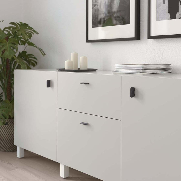 Ikea Modern Wooden Cabinet Knobs & Handle Gray (2 Pack)