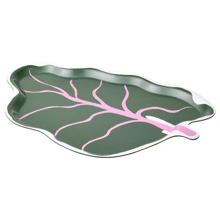 IKEA BASTUA Tray, leaf shaped green, 36x49 cm with Mug, beige30 cl & 100 pack of napkin set