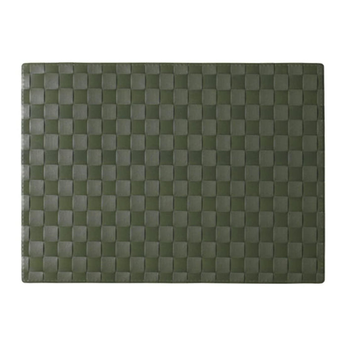 IKEA Green Dining Set with Side Plates 20 cm, Bowls 16 cm, and Woven Placemats 46x33 cm, 6-Piece