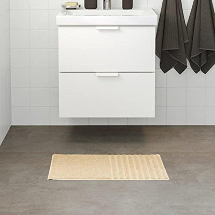 IKEA STOPP Anti-slip underlay, 67.5x200 cm  with Bath mat, light beige, 40x60 cm