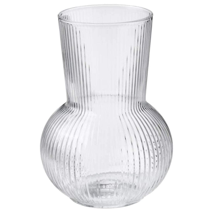 IKEA  PÅDRAG Vase, clear glass17 cm with SMYCKA Artificial bouquet, white, 35 cm