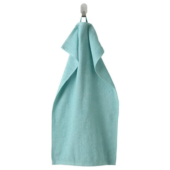 Ikea Bathroom Accessories Set, Includes Bath Mat Turquoise, 50x80 cm, Hand Towel 40x70 cm, 2 Black Wall Hooks