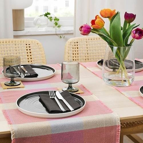 IKEA STRANDFLOKA Table-runner, patterned/multicolour, 35x130 cm (14x51 ")