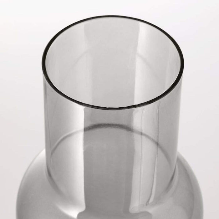 Ikea FÖRENLIG Vase, light grey21 cm (8 ¼ ") with SMYCKA Artificial flower, in/outdoor/Camellia white, 28 cm