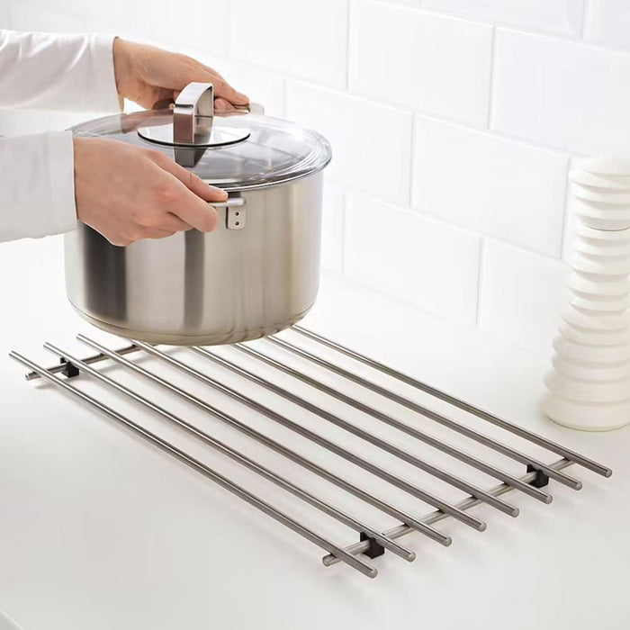 IKEA ALTICKA Kadai wok with lid, 28 cm (11 ")   with  LÄMPLIG Trivet, stainless steel, 50x28 cm.