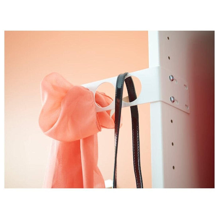 IKEA KOMPLEMENT Valet Hanger, 17x5 cm (6 1/2x2 ") (White) with BUMERANG Skirt hanger, natural.Pack of 2