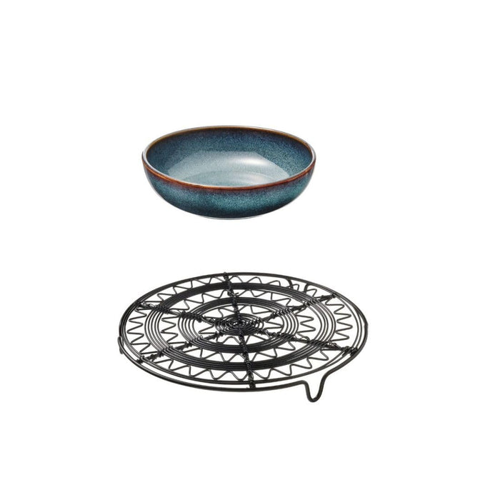 IKEA Oven dish, blue, 20 cm & Trivet ,Black, 20 cm