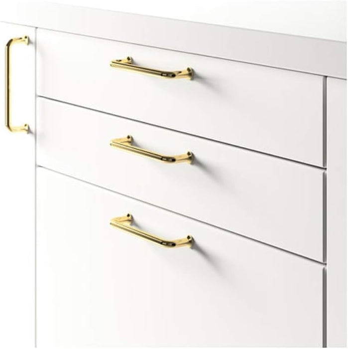 IKEA BODARP Drawer Front Set – Grey-Green (60×10 cm) with Brass-Colour Handle (143 mm)