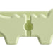 Light green plastic egg holder on a white background