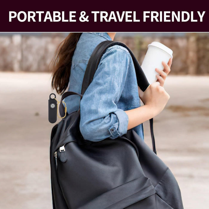 Digital Shoppy Personal Safety Alarm – Anti-Lost Wolf Device with Gold Chain, Black