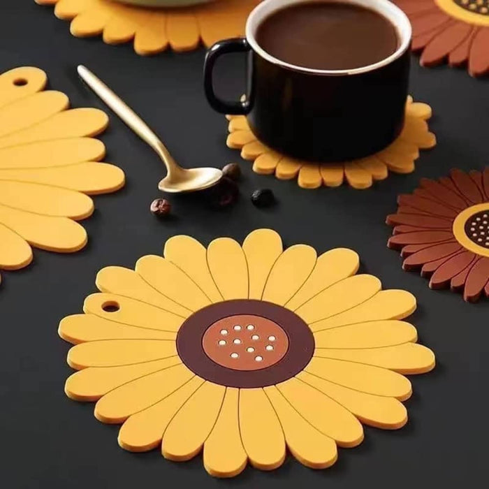 Digital Shoppy  Sunflower Potholder, 19.5 cm – Decorative Heat-Resistant Pad
