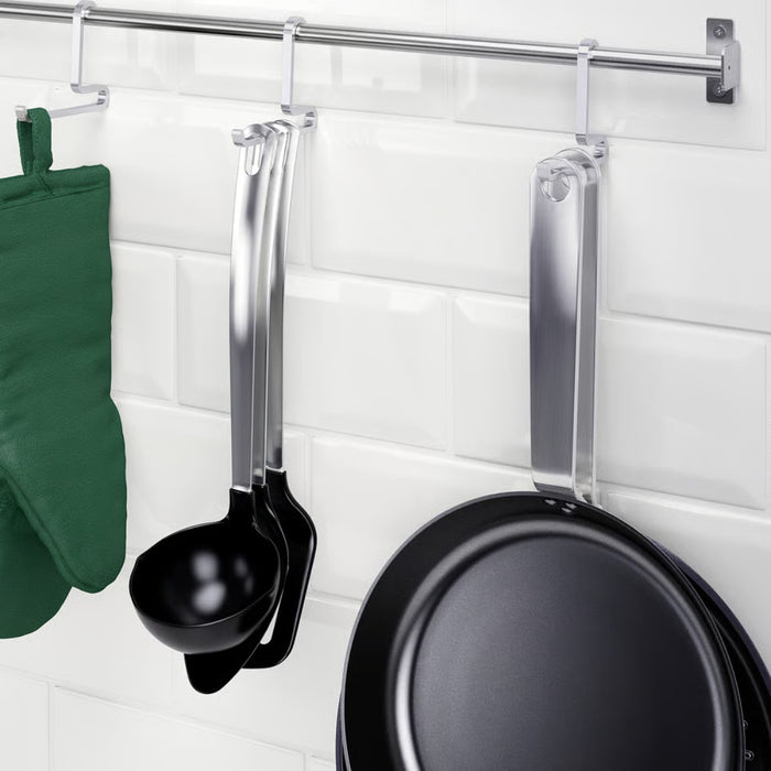 IKEA KUNGSFORS Chef’s Storage Set: 56cm Stainless Steel Rail, 3 Hooks & 5 S-Hooks