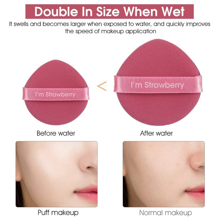 Digital Shoppy 7pcs Pink Makeup Sponge Set - Non-Latex BB Cream Powder Puff