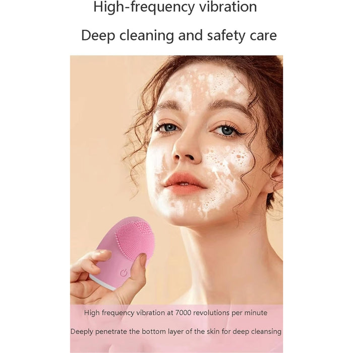 Digital Shoppy Beige Electric Face Cleanser – Makeup Remover & Massage Tool