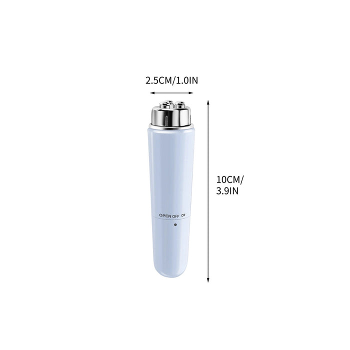 Measurement chart of a white electronic device with dimensions labeled on a white background