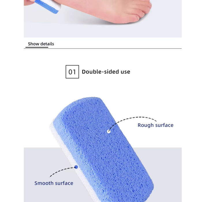 Digital Shoppy  Glass Pumice Stone for Feet Hard Dead Skin Cracked Heel Callus Remover and Foot Scrubber & Pedicure Exfoliator Kit (Blue+white)