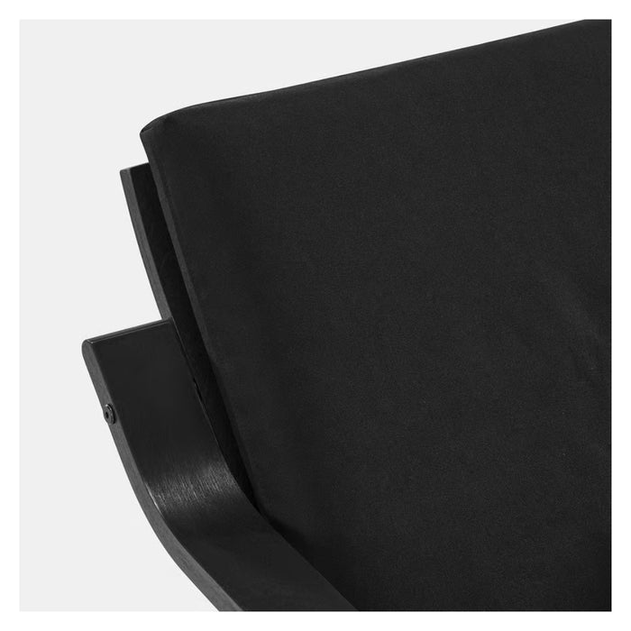 IKEA POÄNG Low Back Armchair Frame — Birch Veneer | Iconic Rocking Comfort with Armchair cushion with low back, Vissle black