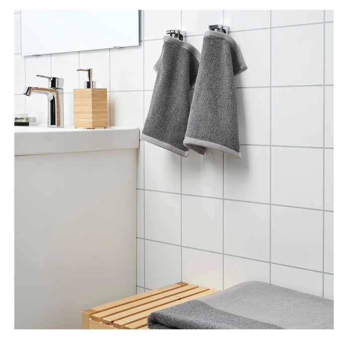 IKEA FRUKTDUVA Goblet, Clear Glass 27cl | Wine & Cocktail Glass with washcloth, grey, 30x30 cm ( 2 pack )