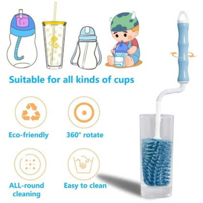 Cleaning brush for cups with features highlighted on a white background