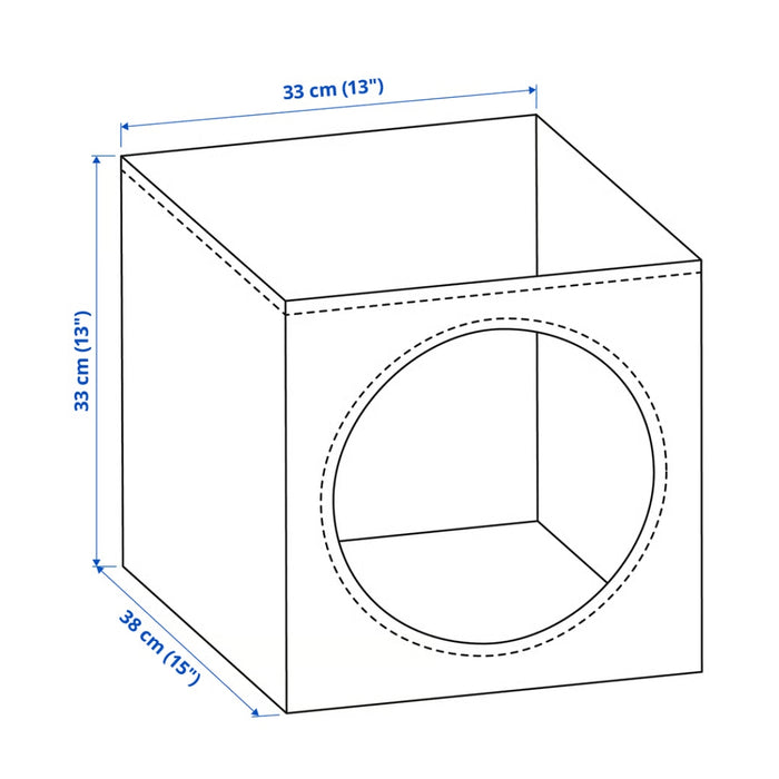 IKEA UTSÅDD Cat house, grey-blue, 33x38x33 cm (13x15x13 ")